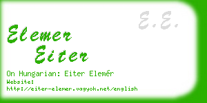 elemer eiter business card